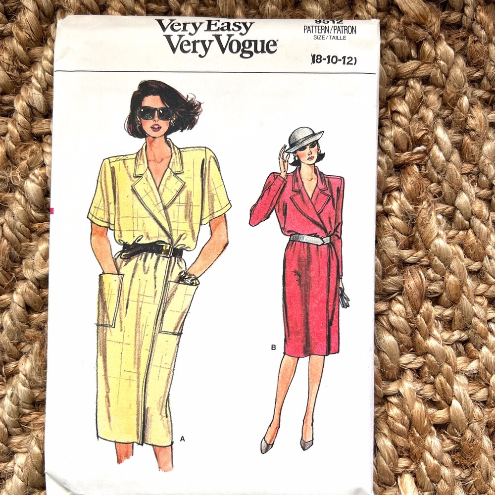 Very Easy Very Vogue pattern 9512 Loose Fitting Dress Long or half sleeve